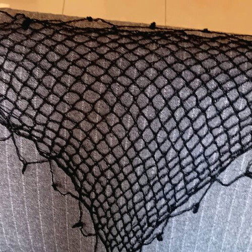 Traditional Cretan Scarf handmade, like new, black with fringes