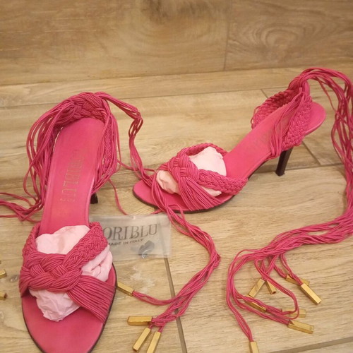 Loriblu knitted women's sandals size 36 like new, fuchsia