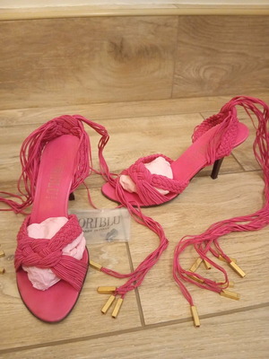 Loriblu knitted women's sandals size 36 like new, fuchsia