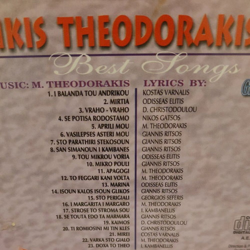 Mikis Theodorakis Best Songs CD used