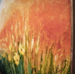 Relief oil painting with spatula on canvas, framed