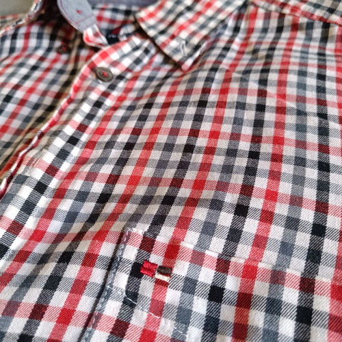 Jupiter men's checked shirt size M 39/40 like new, red black white gray