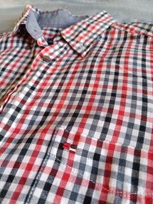 Jupiter men's checked shirt size M 39/40 like new, red black white gray