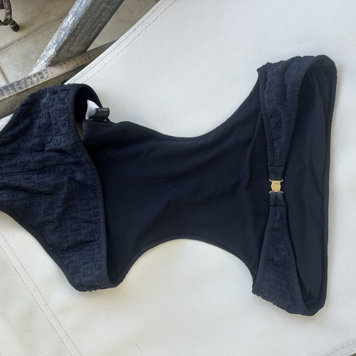 Fendi one-piece swimsuit with cutouts and terry fabric, black