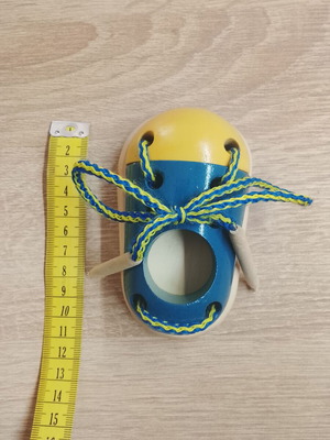 Educational wooden shoe toy like new