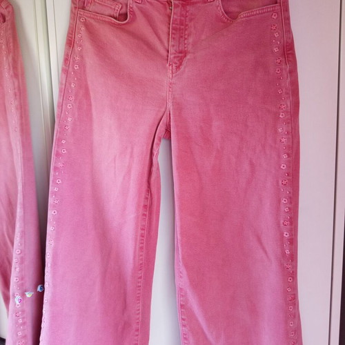 Fabienne Chapot Thea Wide Leg Jeans pink like new