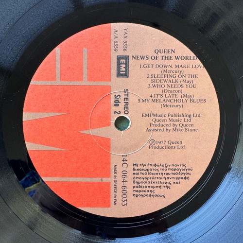 Queen News Of The World LP used, 1977 Greek first edition
