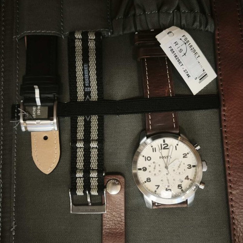Fossil Pilot 54 Set men's chronograph watch FS5182SET new