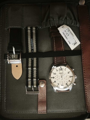 Fossil Pilot 54 Set men's chronograph watch FS5182SET new