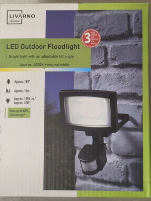 Livarno Led Floodlight 22W 4000K new, motion sensor, IP65