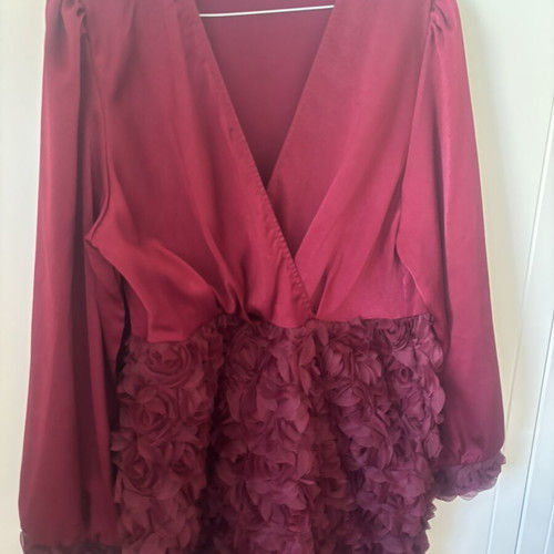 Shein mini dress dark red large like new