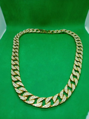 Gold-plated bijou chain like new, 5mm thickness, 26cm length