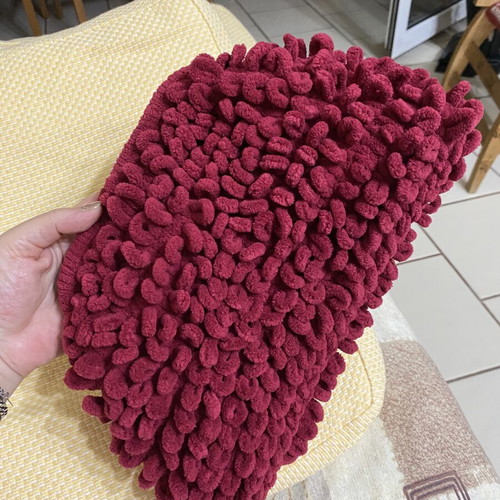 Handmade puffy bag, 18cm opening