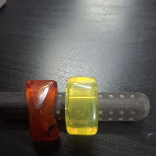 Plastic rings in bright colors