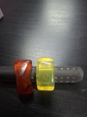 Plastic rings in bright colors