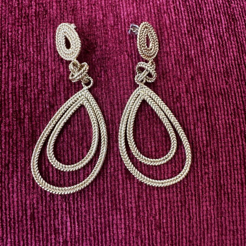 Silver 925 gold-plated teardrop earrings by famous designer new