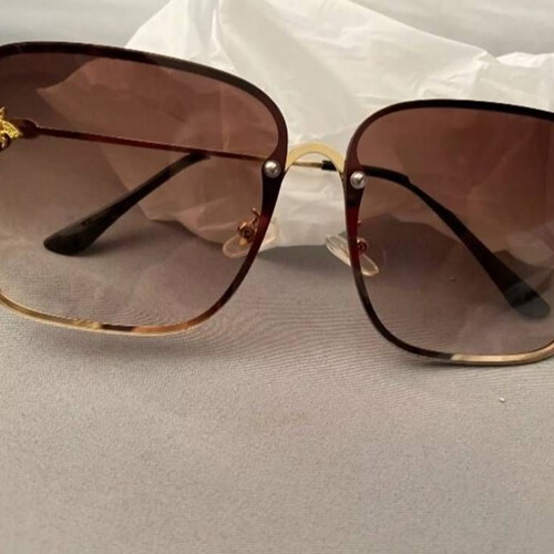 Fashion Lady square sunglasses new, brown gold with Natalia Oreiro CD gift