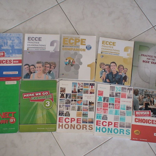 English practice test books set of 10 used with notes and highlights
