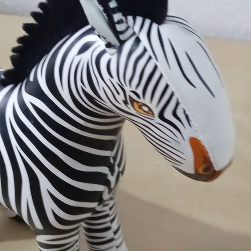 Vintage realistic leather zebra used