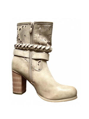CafeNoir boots handmade boho size 37 cream with vintage effect
