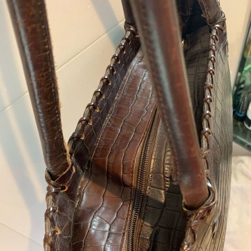 Leather shoulder bag brown authentic Italian like new