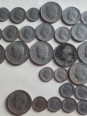 Coins Vasileion Tis Ellados used, 1966-1973, set of 39 pieces