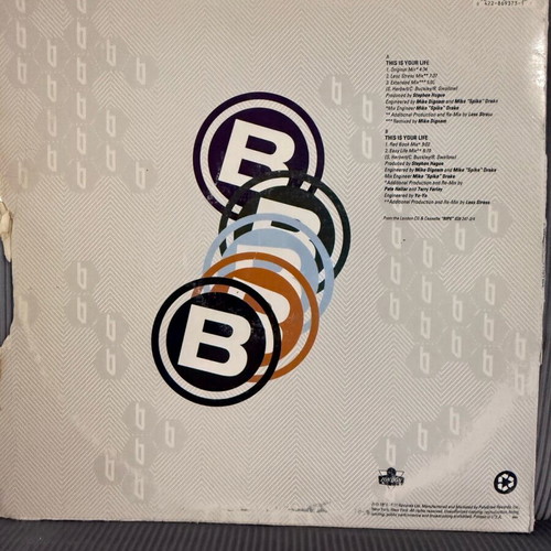 Banderas This Is Your Life vinyl used in good condition