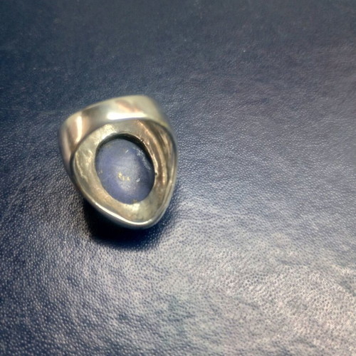 Silver 925 ring with Lapis Lazuli and marcasite, vintage style