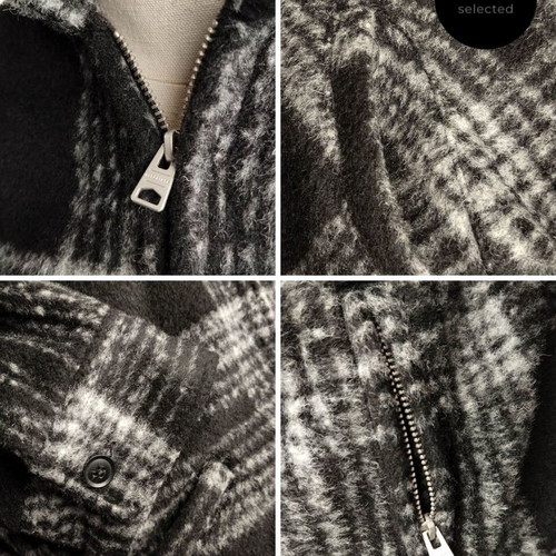All Saints Phoenix Checked Zip Jacket new, size XL, black