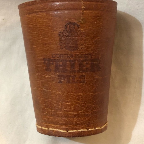 Leather promotional cup used made of genuine leather