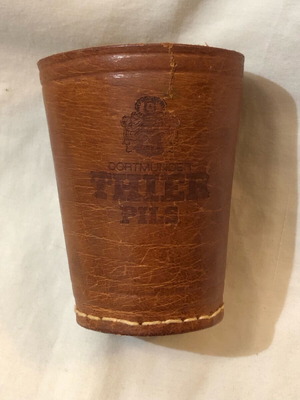 Leather promotional cup used made of genuine leather