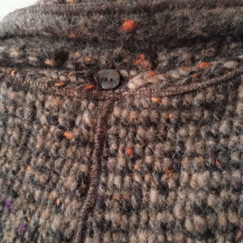 Vezzо wool cardigan used, size S, brown, with detachable hood