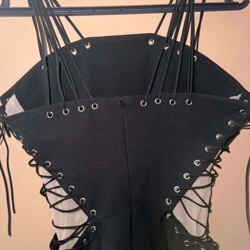 Dress new black with side transparency, size M