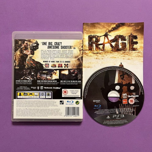 RAGE PlayStation 3 game like new, action, shooter