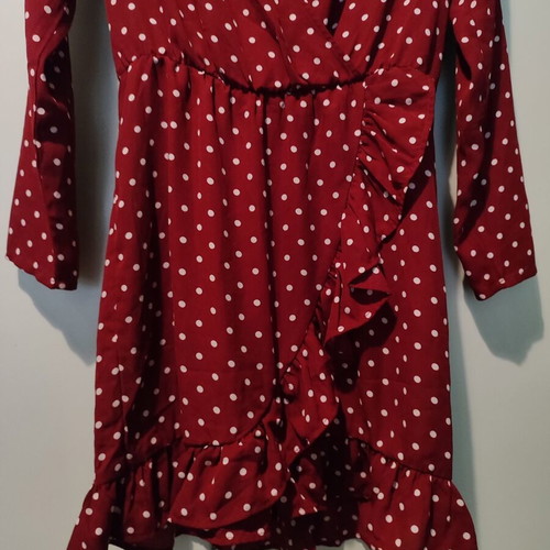 Calliope dress with ruffles and polka dots new, XS-S, red-pink-fuchsia