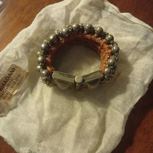 Gajre Antique Silver Bracelet from Rajasthan, used