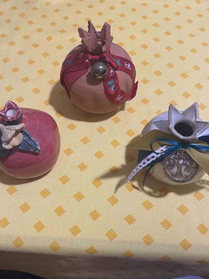 Πήλινα ρόδια σαν καινούργια, γούρια