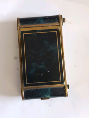 Vintage double travel case with used manicure set