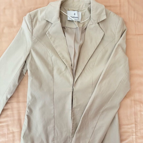 Stradivarius beige mid-length jacket like new, size XS