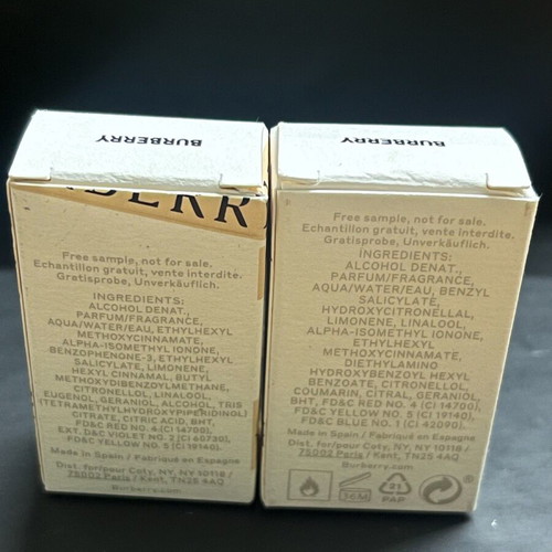Burberry London mini perfumes like new, set of 3 pieces 5 ml