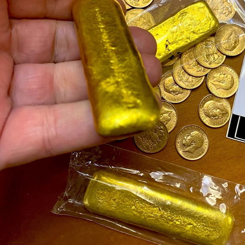 Gold bars new with 24k gold plating 8x2.5cm, 180g