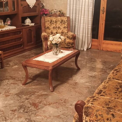 Vintage living room set with large sofa and armchairs