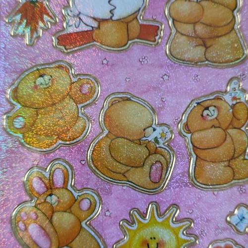 Forever Friends Slim Laser Stickers with Gold Foil, 2 Cards New
