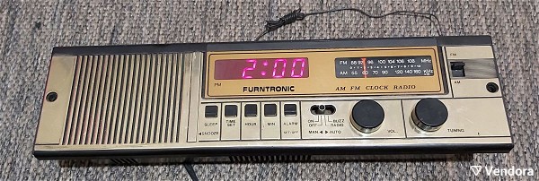  Vintage ( dek. 80 ) Retro Bed Clock Furntronic Am Fm Clock Radio Model F206