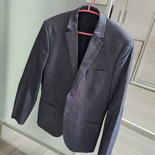 H&M men's blazer blue navy Large fit medium like new
