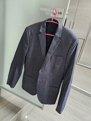 H&M men's blazer blue navy Large fit medium like new