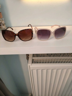 Women’s sunglasses used, 2 pairs oversized brown and beige
