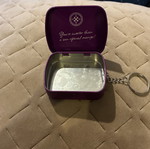 Keychain with Compass Mints Box handmade