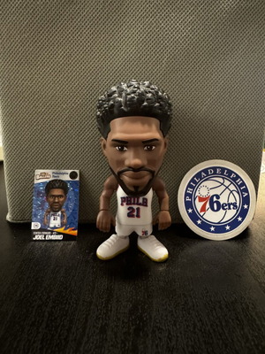 Joel Embiid NBA figure with card and team sticker like new