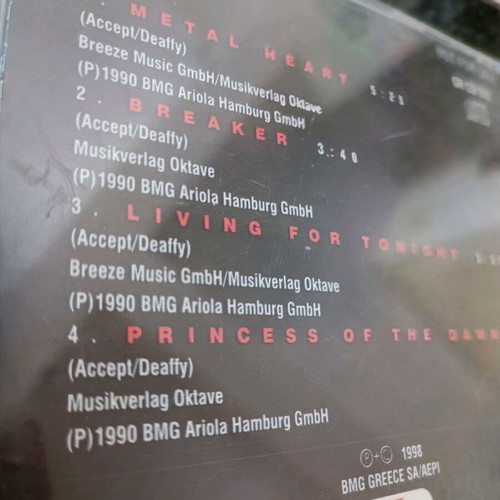 Accept Breakers On Stage CD used